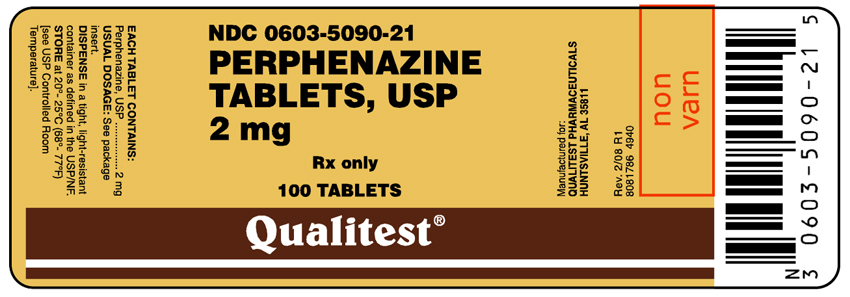 Principal Display Panel for Perphenazine Tablets 2 mg 100 Tablets