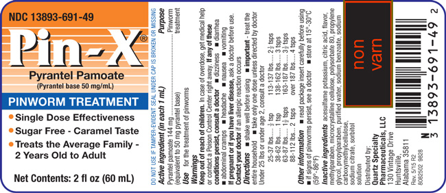 Image of the Pin-X 2 fl oz label.