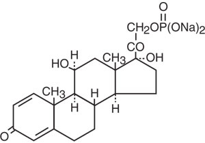 This is the chemical image of prednisolone sodium phosphate.