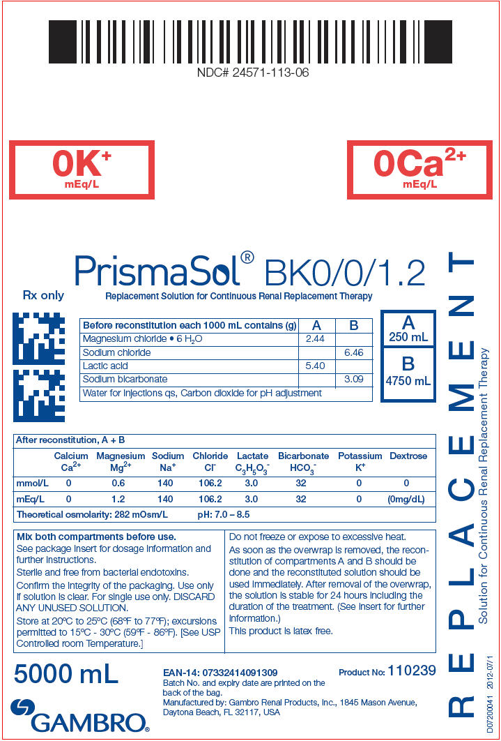 PRINCIPAL DISPLAY PANEL - BK0/0/1.2 Bag Label