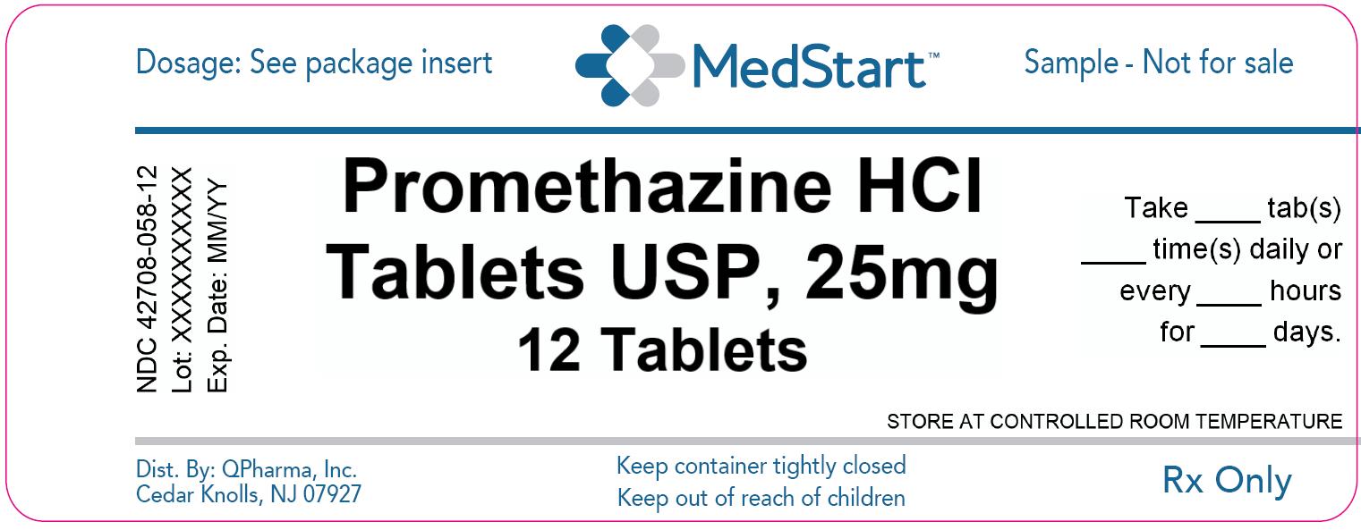 42708-058-12 Promethazine Hydrochloride Tablets USP 25mg x 12-REV 2