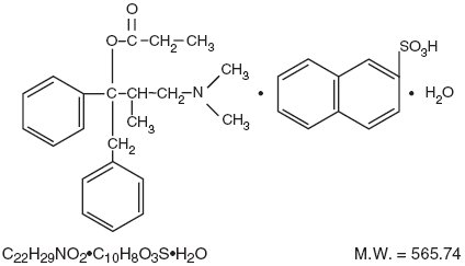 This is an image of the structural formula of Propoxyphene Napsylate.
