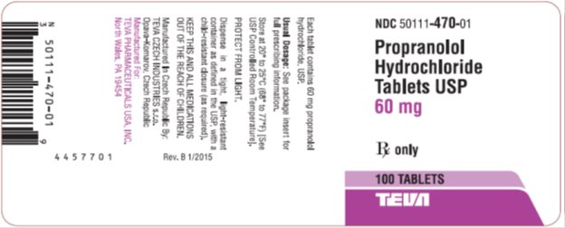 Propranolol Hydrochloride Tablets USP 60 mg, 100s Label