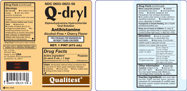 This is the label for Q-dryl 1 Pint (473mL)