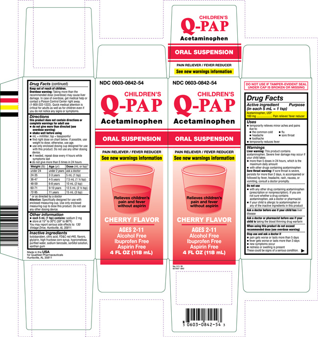 This is an image of the carton for the Children's Q-PAP Oral Suspension Cherry Flavor.