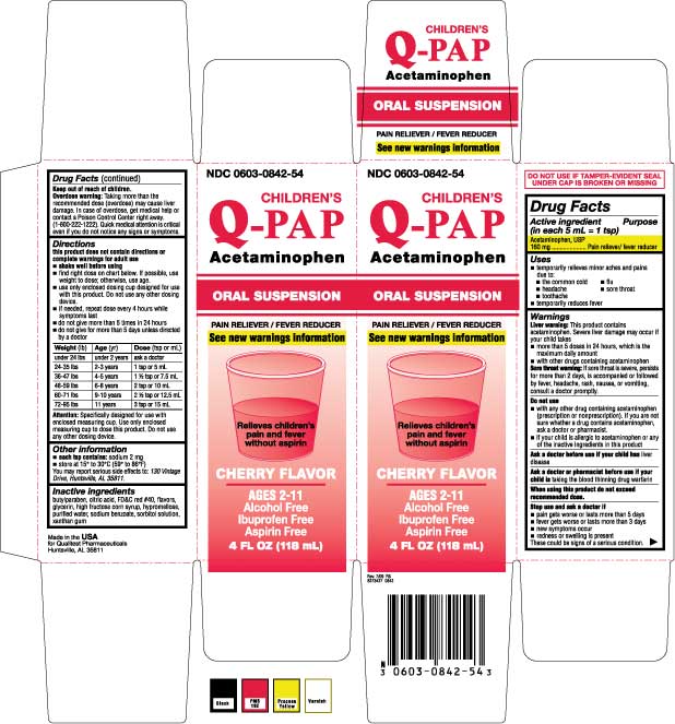 This is an image of the carton for the Children's Q-PAP Oral Suspension Cherry Flavor.