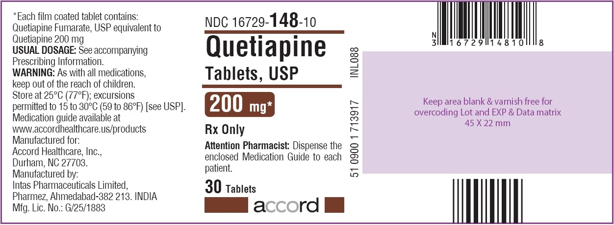Quetiapine Tablets 200 mg