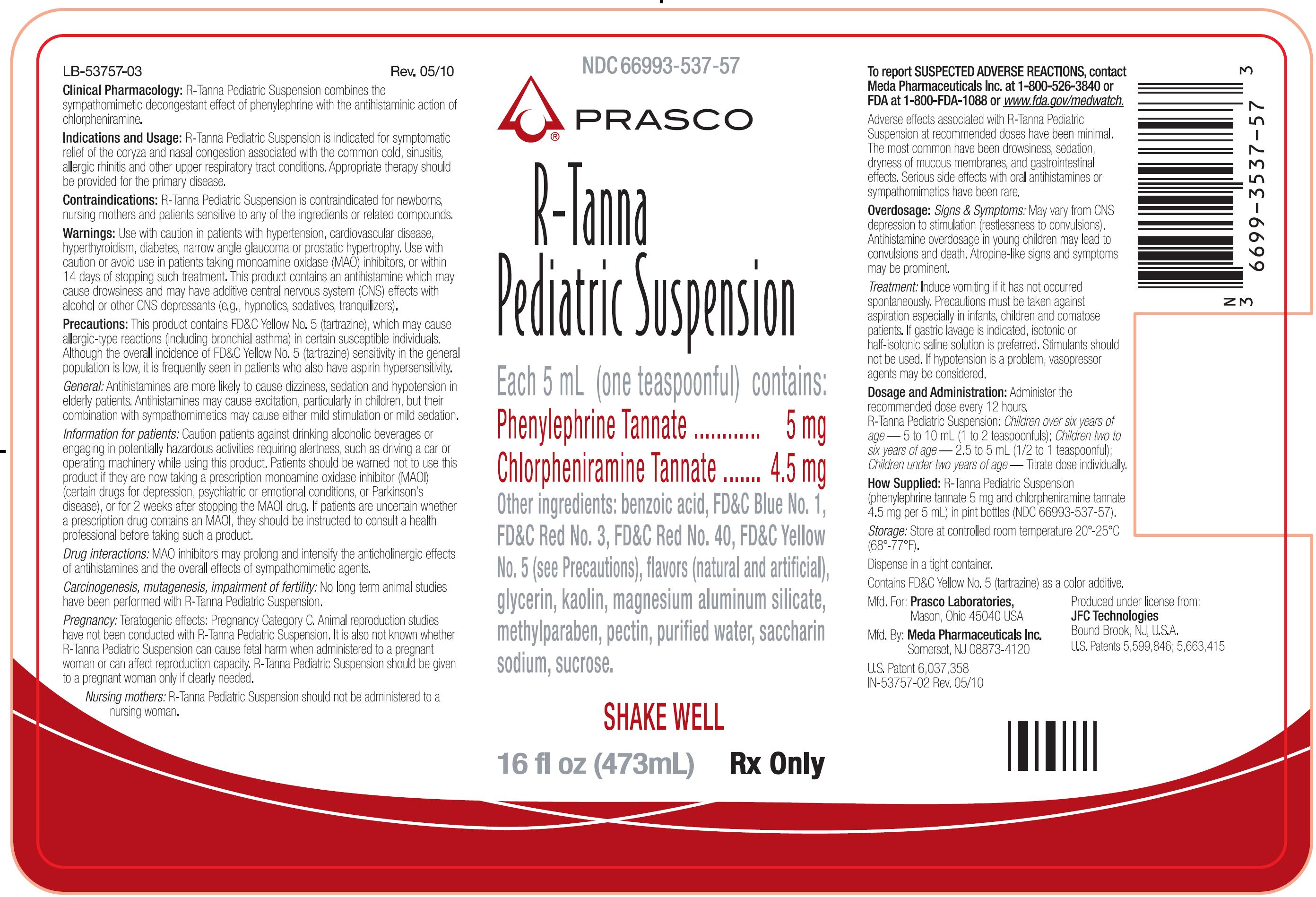 R-Tanna Pediatric Suspension Label