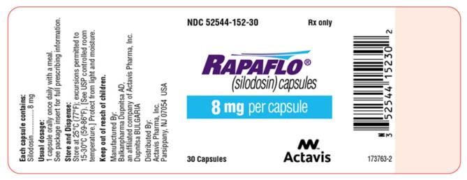 Rapaflo® (silodosin)
8mg x 30 capsules
NDC 52544-152-30
