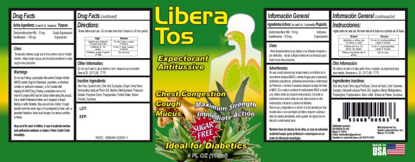 Libera Tos Diabetic Label