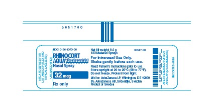 Rhinocort Aqua 32 mcg, 120 metered sprays bottle label
