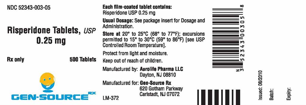 PACKAGE LABEL-PRINCIPAL DISPLAY PANEL - 0.25 mg (500 Tablet Bottle)