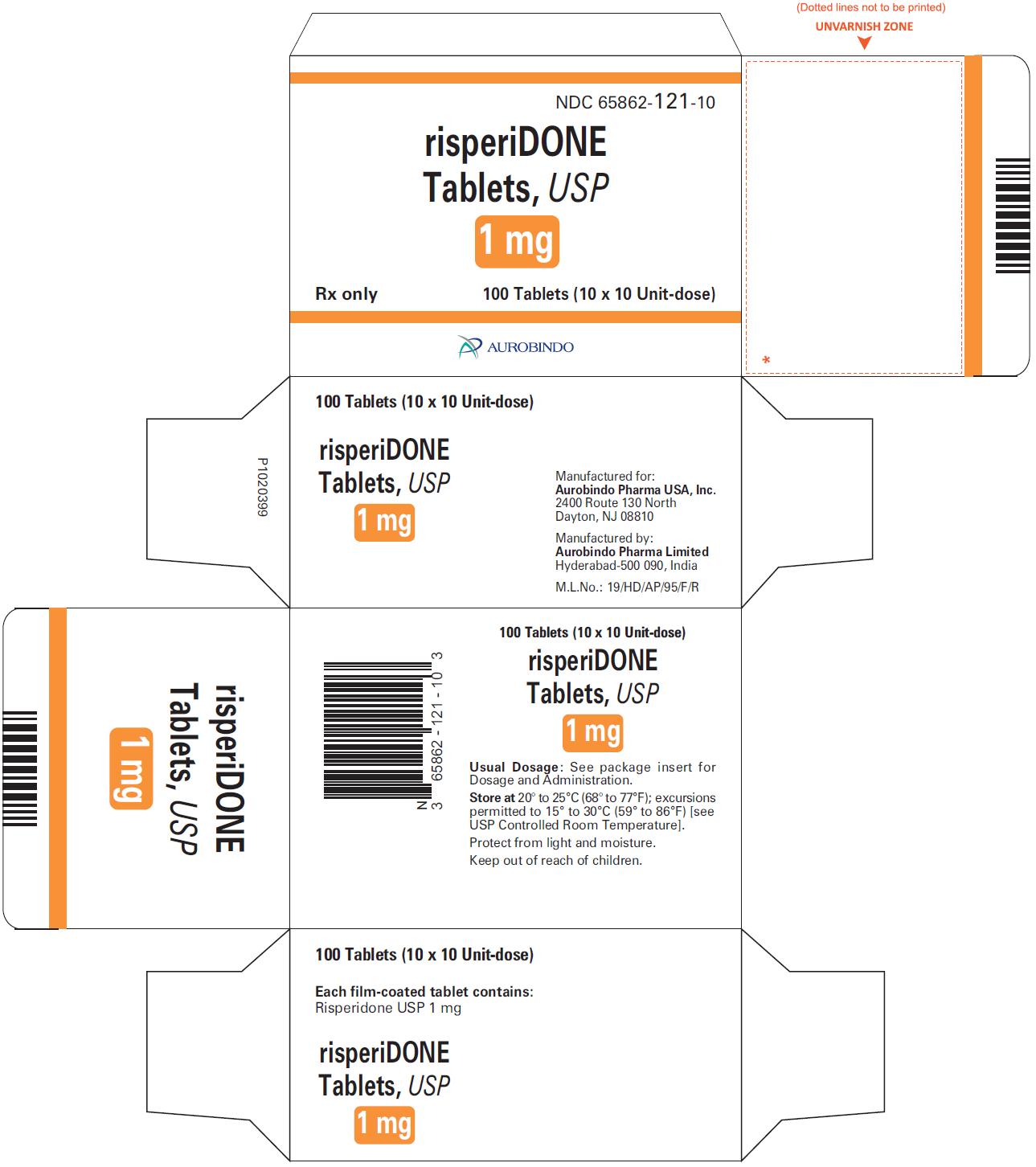 PACKAGE LABEL-PRINCIPAL DISPLAY PANEL – 1 mg Blister Carton (10 x 10 Unit-dose)