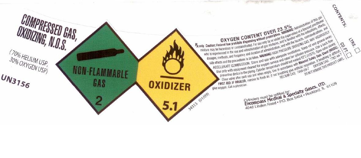 Helium Oxygen Mix Label