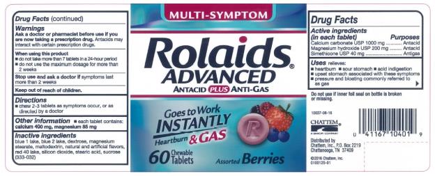 PRINCIPAL DISPLAY PANEL
MULTI-SYMPTOM 
Rolaids®
ADVANCED
ANTACID PLUS ANTI-GAS
60 Chewable Tablets
Mixed Berries

