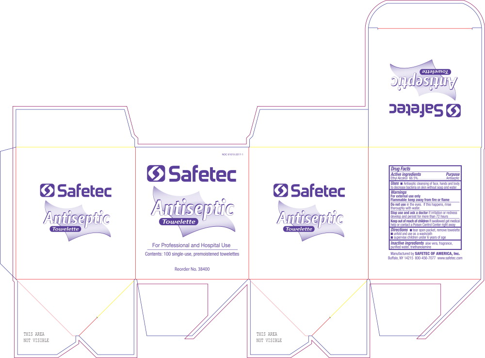 Principal Display Panel - Safetec Antiseptic Towelette Carton Label
