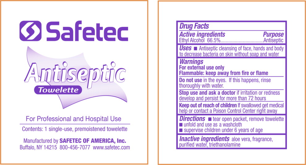Principal Display Panel - Safetec Antiseptic Towelette Packet Label

