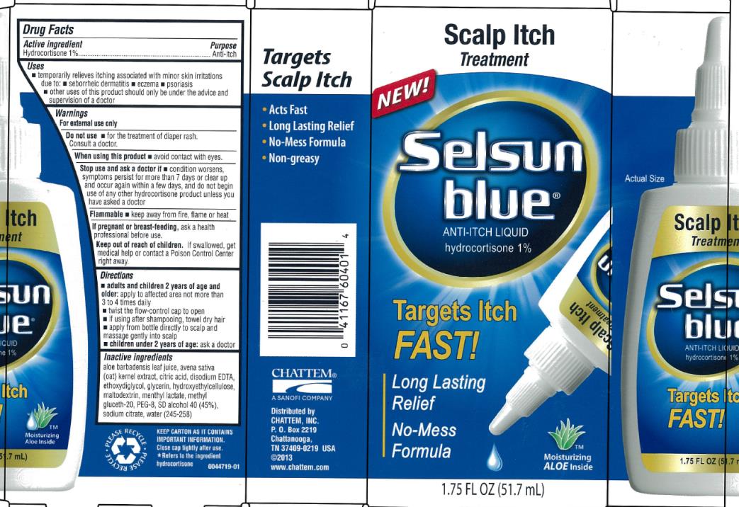 Scalp Itch
Treatment
Selsun blue 
ANTI-ITCH LIQUID
hydrocortisone 1%
1.75 FL OZ (51.7 mL)
