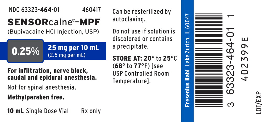 PACKAGE LABEL – PRINCIPAL DISPLAY – Sensorcaine-MPF  10 mL Single Dose Vial Label
