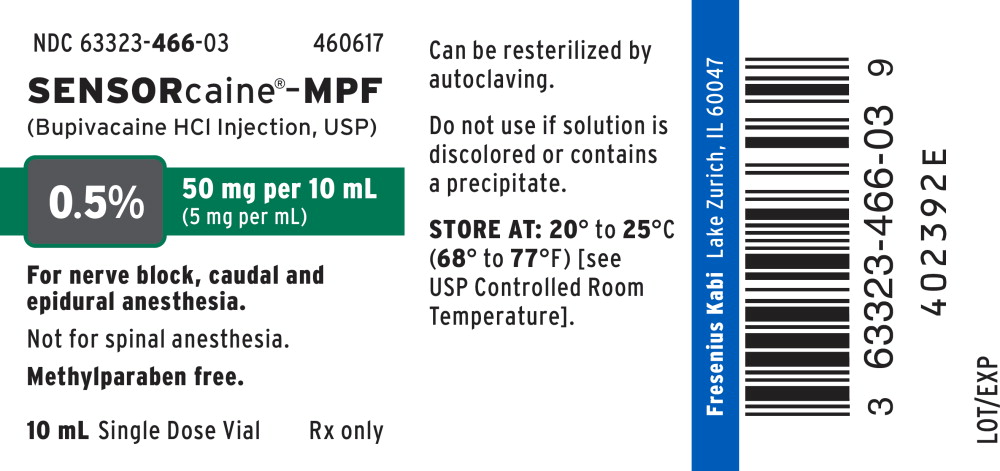 PACKAGE LABEL – PRINCIPAL DISPLAY – Sensorcaine-MPF  10 mL Single Dose Vial Label
