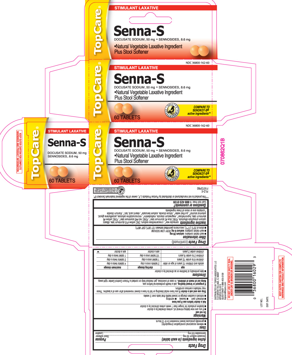 Docusate Sodium 50 mg, Sennosides, 8.6 mg
