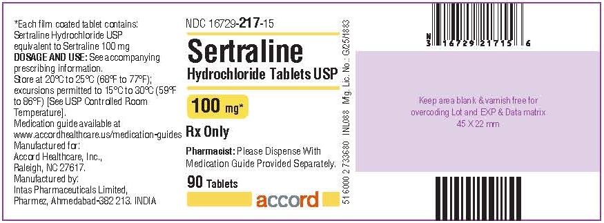 PRINCIPAL DISPLAY PANEL - Sertraline Hydrochloride Tablets USP 100 mg - 90 Tablets Label