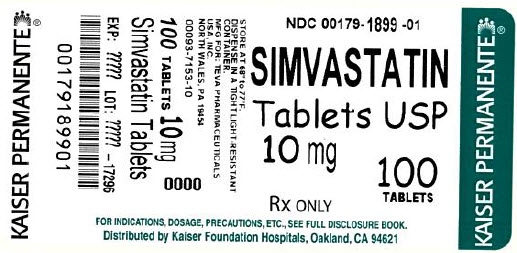 Simvastatin Tablets USP 10 mg 100s Label 