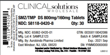 SMZ/TMP DS 800mg/160mg tablet 30 count blister card