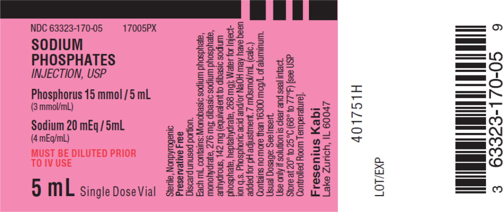 PACKAGE LABEL – PRINCIPAL DISPLAY PANEL – Sodium Phosphates 5 mL Single Dose Vial Label

