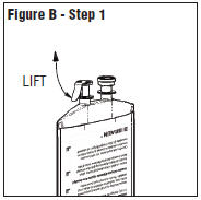 Foil Peel Tab - Figure B - Step 1 - Lift; Figure B - Step 2 - Peel Off Towards Med Port