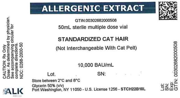 PRINCIPAL DISPLAY PANEL
ALLERGENIC EXTRACT
GTIN:
50mL sterile multiple dose vial
STANDARDIZED CAT HAIR
10,000 BAU/mL
