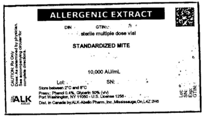 ALLERGENIC EXTRACT
sterile multiple dose vial
STANDARDIZED MITE
10,000 AU/mL

