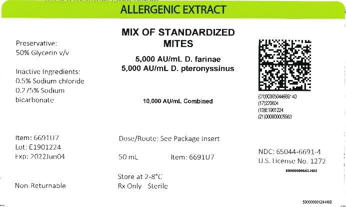 Mix of Standardized Mite 50 mL, 10,000 AU/mL Carton Label