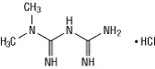 image of structural formaula of metformin hcl