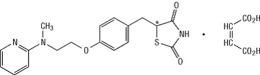 image of structural formula of rosiglitazone maleate