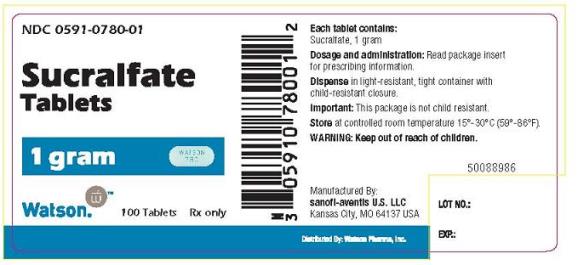 PRINCIPAL DISPLAY PANEL
NDC 0591- 0780-01
Sucralfate
Tablets
1 gram
100 Tablets
Rx Only
