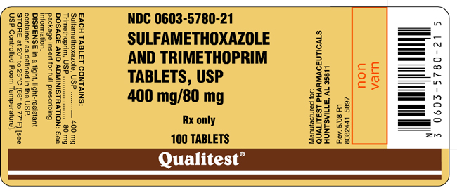 This is the label for Sulfamethoxazole and Trimethoprim 400mg/80 mg.