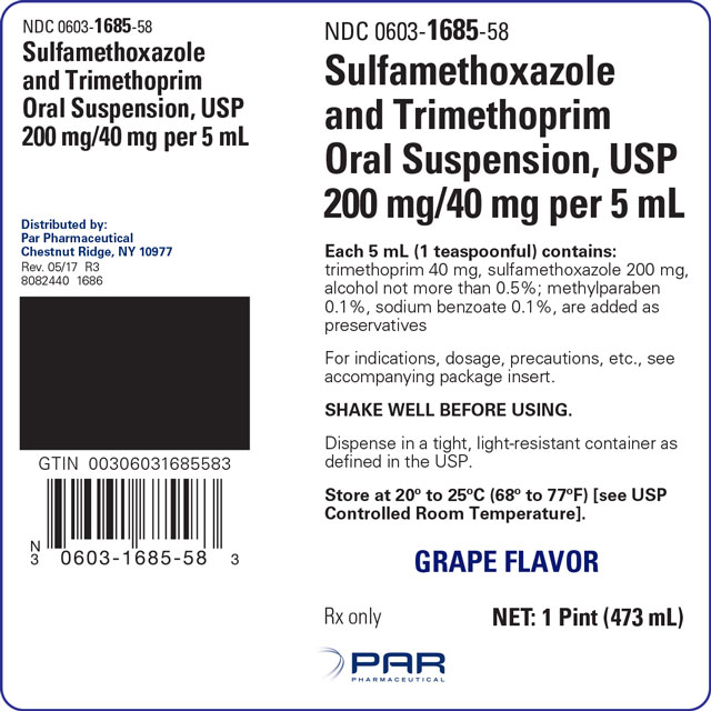 This is the label for Sulfamethoxazole and Trimethoprim Oral Suspension, USP Grape Flavor.