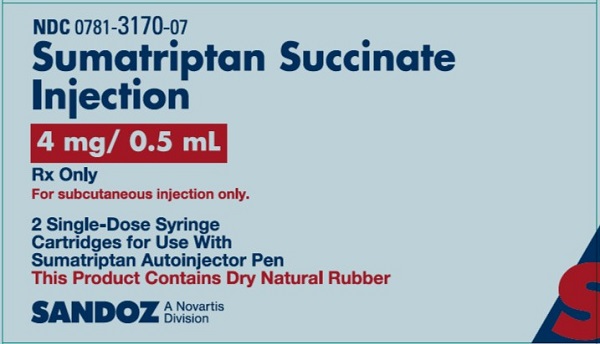 Sumatriptan Succinate Injection 4mg refill carton