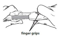 Grip the top and bottom of the snap-off tip.
