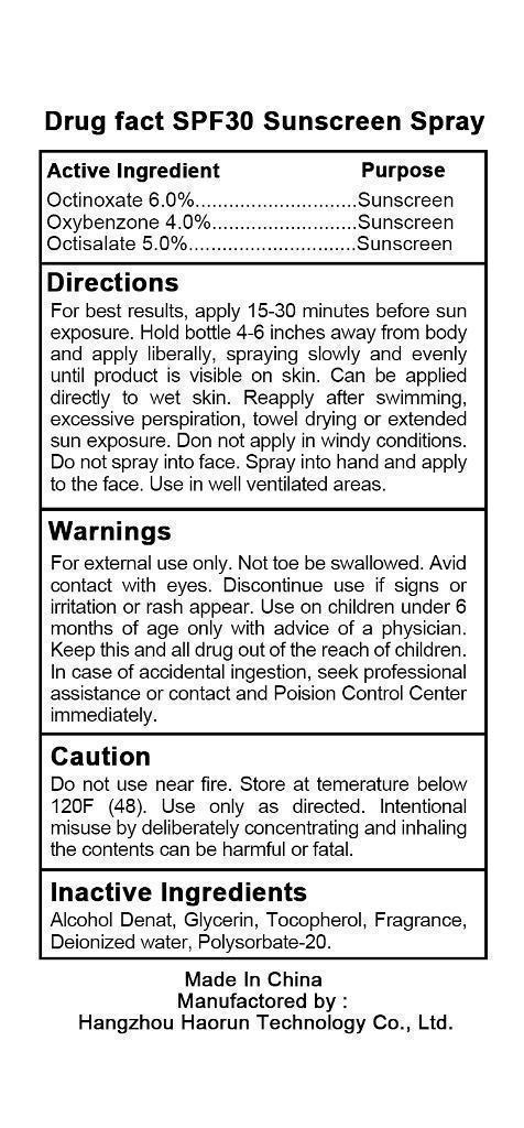 label of sunscreen