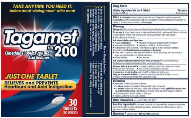 PRINCIPAL DISPLAY PANEL

Tagamet® HB 200
Cimetidine Tablets 200 mg
Acid Reducer
30 tablets (30 doses)
