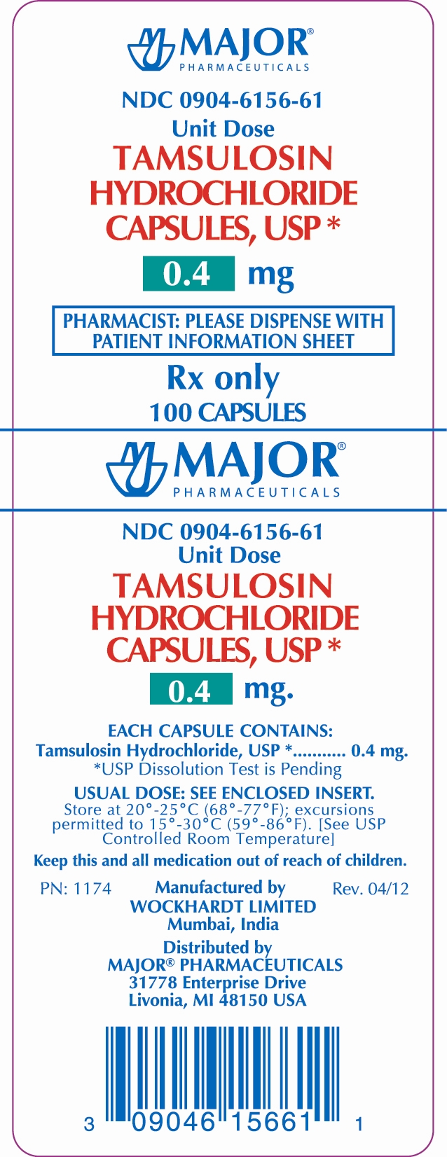 TAMSULOSIN HYDROCHLORIDE CAPSULES, USP 0.4MG