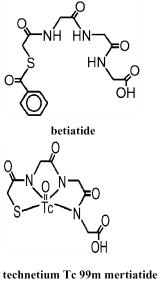 Chemical Structures of betiatide and technetium Tc 99m mertiatide