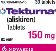 PRINCIPAL DISPLAY PANEL
Package Label – 150 mg
Rx Only  NDC 0078-0485-15
Tekturna® (aliskiren) Tablets
150 mg
30 tablets