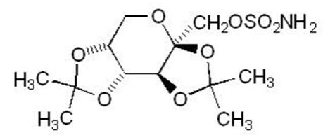 The structural formula for Topiramate.