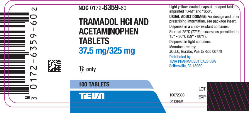 PRINCIPAL DISPLAY PANEL - 37.5 mg /325 mg Bottle Label