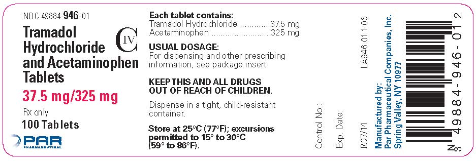 37.5 mg/325 mg label - 100 tablets