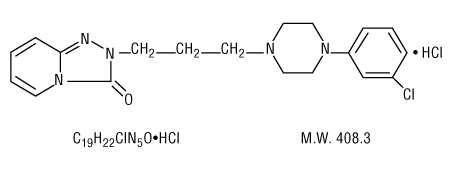 This is an image of the structural formula of trazodone hydrochloride.