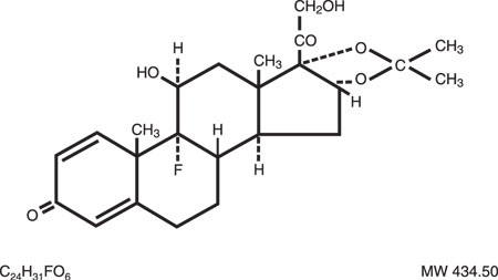 This is an image of the structural formula for triamcinolone acetonide.